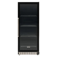 Cervejeira Crissair embutir vidro preto 320L 60cm com prateleiras internas e iluminação LED, visual frontal