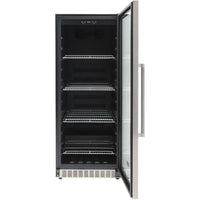 Cervejeira Crissair embutir vidro preto 320L com portas de vidro, prateleiras metálicas e iluminação LED