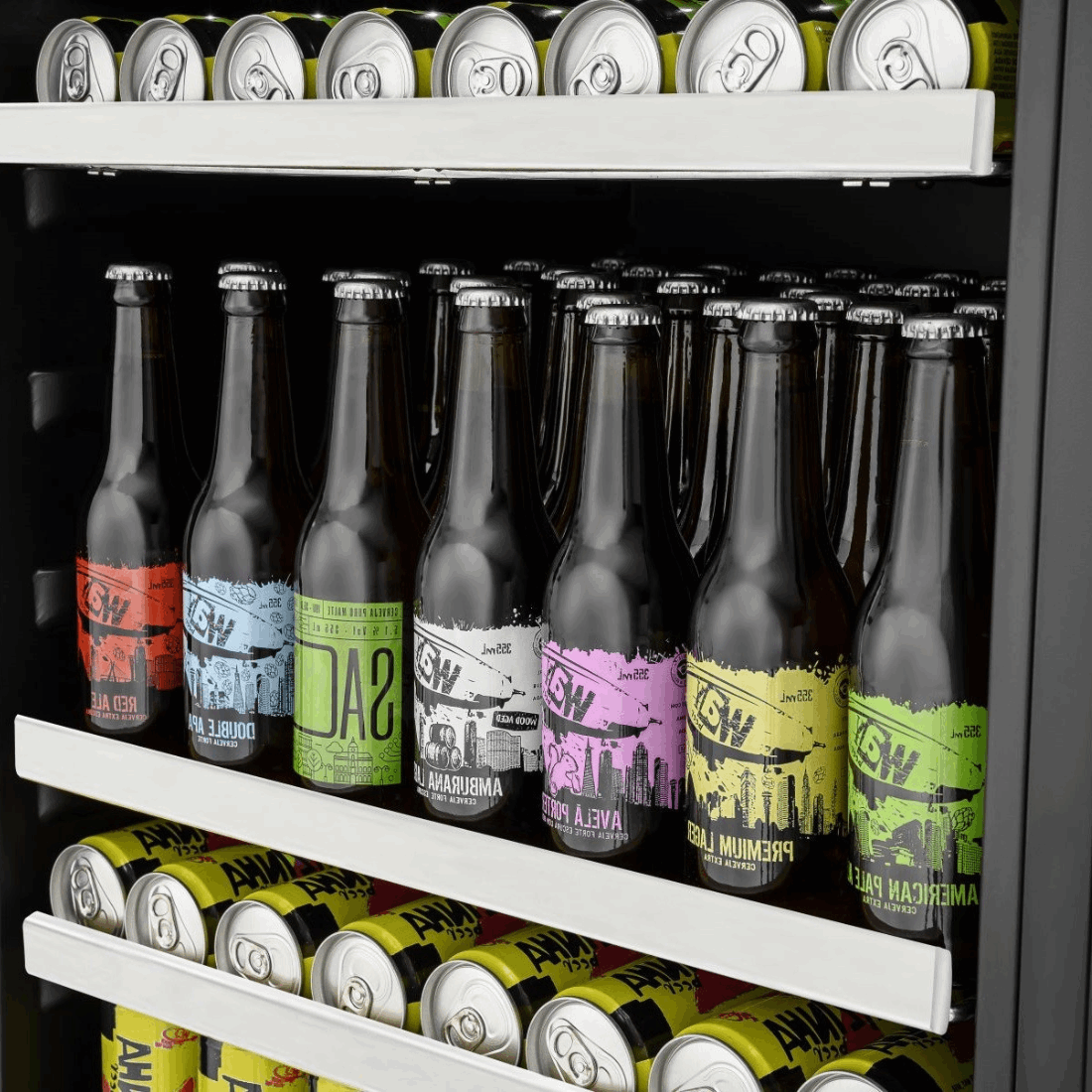Cervejeira Vintage 136 Litros de Embutir Inox 220V - Abertura para Esquerda