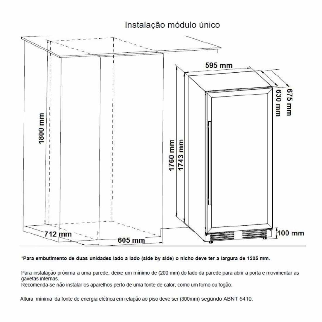 Cervejeira Vintage Max Beer 433 Litros de Embutir Inox 220V - Abertura para Direita