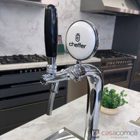 Chopeira Naja Cheffer Smart 1 Torneira com Lava Copos chopeira naja em inox com torre cromada, alavanca preta e instalação bancada