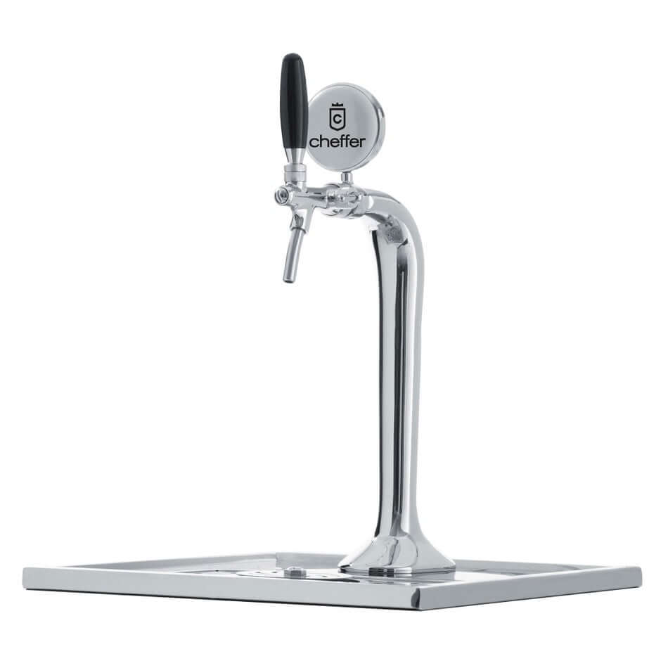 Chopeira Naja Cheffer Smart 1 Torneira com Lava Copos — chopeira naja em inox com torre única, acabamento cromado e instalação bancada compacta