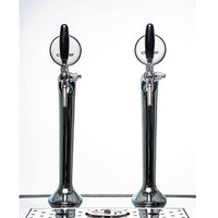 Chopeira Naja Cheffer Smart 2 Torneiras Independentes com Lava Copos - torre dupla inox cromado com duas torneiras e acabamento preto