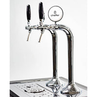 Chopeira Naja Cheffer Smart 2 Torneiras Independentes com Lava Copos - chopeira naja em inox com torre dupla cromada e alças pretas