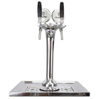 Chopeira Naja Cheffer Smart 2 Torneiras com Lava Copos — chopeira naja em inox com torre dupla, duas torneiras e bandeja para bancada