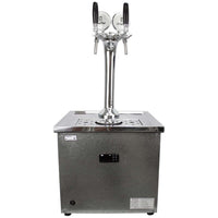 Chopeira Naja Cheffer Smart 2 Torneiras com Lava Copos - chopeira naja de bancada em inox com torre dupla e acabamento cromado