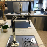 Chopeira Naja Cheffer Smart 1 Torneira com Lava Copos — chopeira naja em inox de bancada com torre curva e acabamento cromado