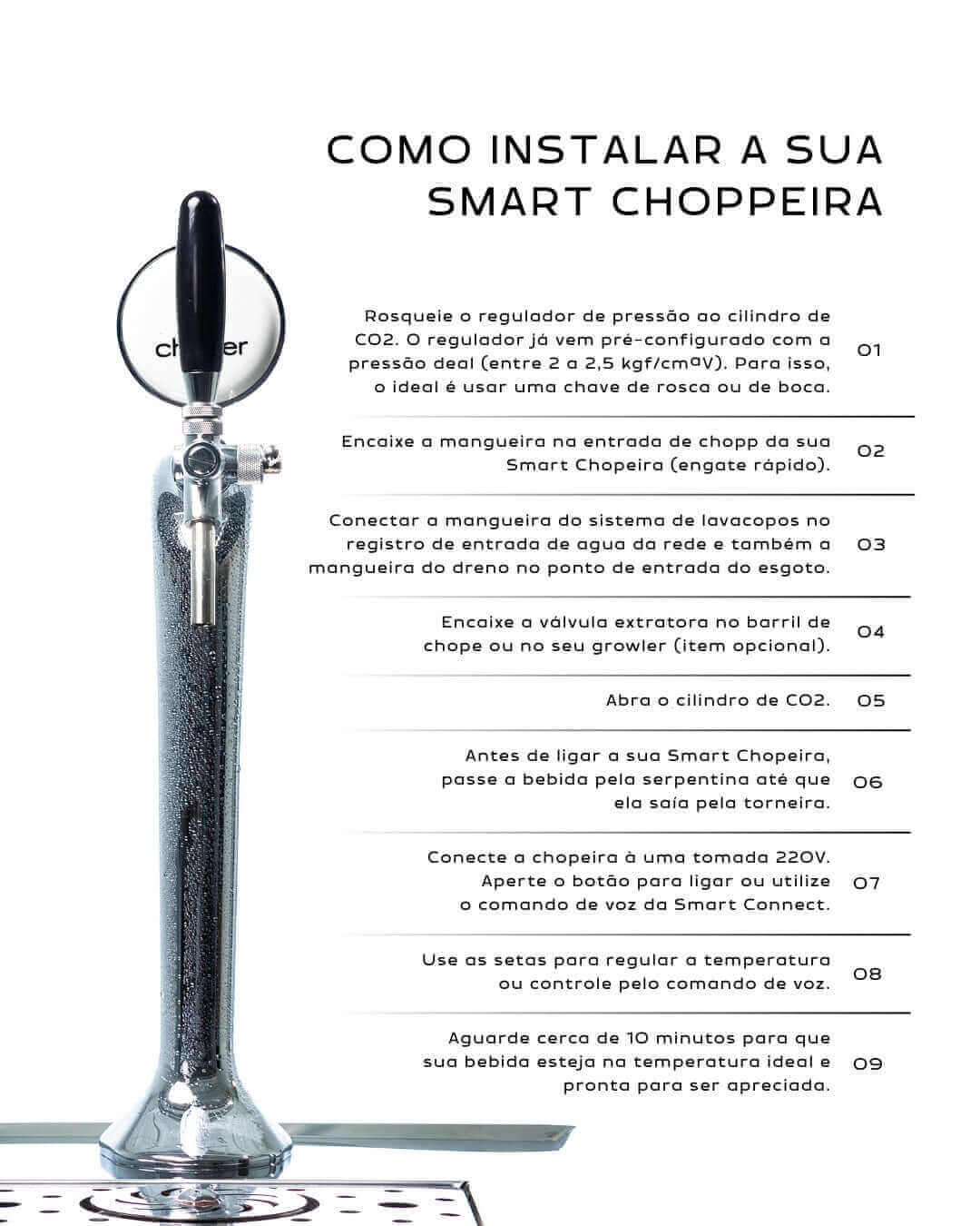 Chopeira Naja Cheffer Smart 1 Torneira com Lava Copos em inox com torre naja polida, montagem de bancada e lavagem de copos integrada