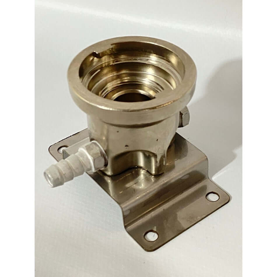 Chopeira Naja Cheffer Smart 2 Torneiras Independentes com Lava Copos - peça em inox para fixação de torre naja, acabamento polido, para bancada