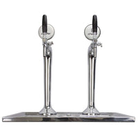 Chopeira Naja Cheffer Smart 2 Torneiras Independentes com Lava Copos: chopeira naja em inox com duas torneiras altas e base de embutir