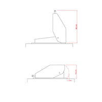 Churrasqueira Elétrica Top Lid JX Metais inox 60cm desenho técnico com medidas de embutir e perfil de abertura