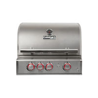 Churrasqueira a Gás Cuisinart Arkton 3 Queimadores 64cm em inox escovado, tampa com termômetro, 3 botões de controle e puxador robusto