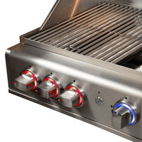 Churrasqueira a Gás Cuisinart Arkton 3 Queimadores 64cm em inox escovado com tampa, 3 botões iluminados e grelha em inox para embutir