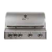 Churrasqueira a Gás Cuisinart Arkton 4 Queimadores 74cm em inox escovado, tampa com termômetro, puxador e 4 botões de regulagem