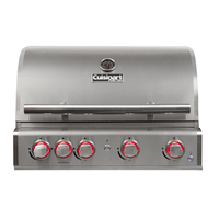 Churrasqueira a Gás Cuisinart Arkton 4 Queimadores 74cm em inox escovado com 4 controles, tampa com termômetro e puxador robusto
