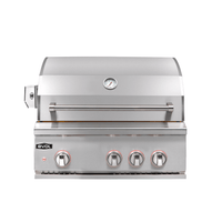 Churrasqueira à Gás Evol Modena 28'' Inox 3 Queimadores 70cm — churrasqueira a gás inox embutir com 3 queimadores, tampa com termômetro e puxador em inox