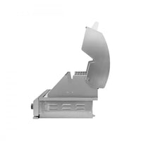 Churrasqueira a Gás Evol Florence 4 Queimadores Inox 79cm vista lateral com tampa articulada inox escovado para embutir