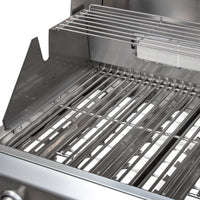 Churrasqueira a Gás Evol Florence 4 Queimadores Inox 79cm em inox escovado com grelhas e bandeja coletora visíveis