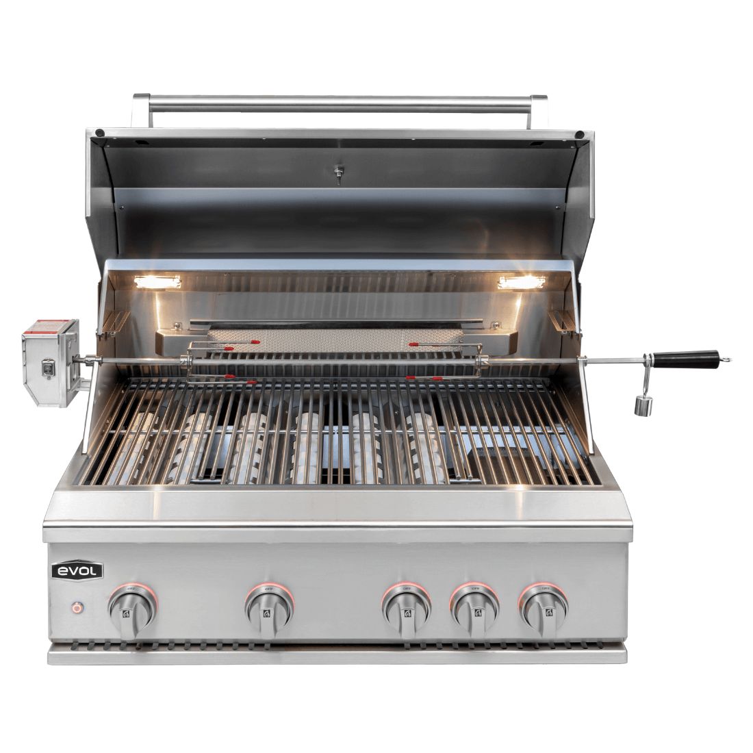 Churrasqueira Evol Modena 34 Inox 3 Queimadores 86cm evol inox com 3 queimadores, grelhas e tampa articulada para embutir