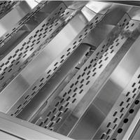 Churrasqueira Evol Modena 34 Inox 3 Queimadores 86cm mostrando queimadores e inox escovado com grelhas e bandeja coletora