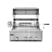 Churrasqueira à Gás Evol Modena 28'' Inox 3 Queimadores 70cm EVOL de embutir em inox escovado com 3 regulagens, grelha giratória e tampa articulada