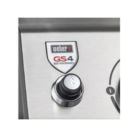 Churrasqueira a Gás Weber 3 Queimadores 130 cm com Rodízio Gênesis II E-335 em inox escovado com painel e botão de ignição cromado