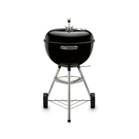 Churrasqueira a Carvão Weber Original Kettle preta com tampa, tripé cromado, rodas, bandeja coletora e grelha interna