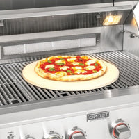 Churrasqueira Tecno a gás inox 2 queimadores com pizza no disco refratário e painel frontal Tecno Professional