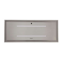 Coifa CrissAir de embutir no Teto Inox 120cm em inox slim retangular, iluminação LED linear e painel remoto embutido