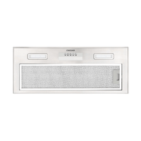 Alt Tag: Coifa CrissAir de Embutir no Móvel Inox 70cm - coifa de embutir em inox escovado com grade filtrante, botões push e iluminação retangular