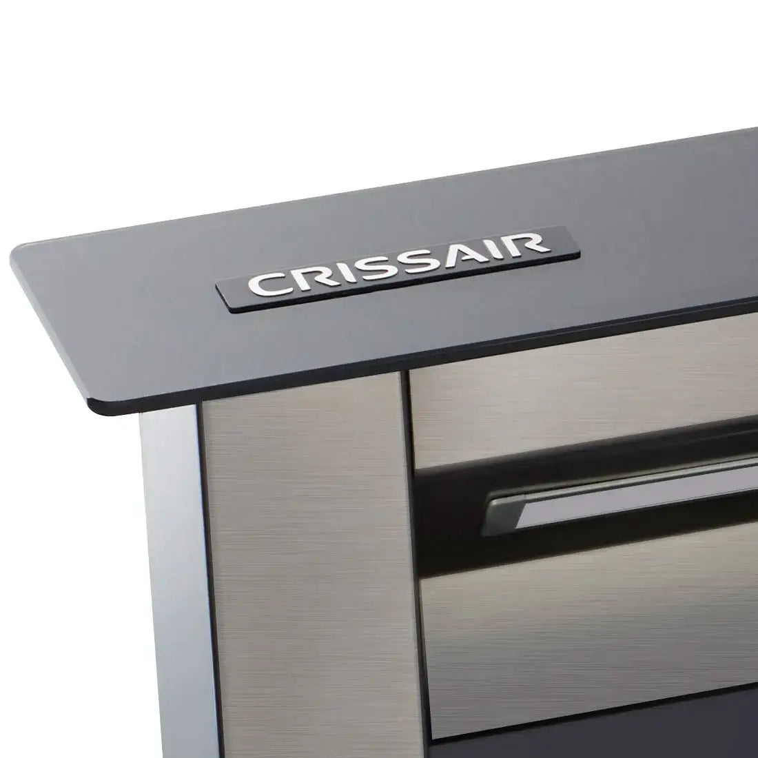 Coifa de Bancada CrissAir Dowdraft Inox e Vidro 90cm CrissAir bancada inox e vidro preto slim com painel touch e iluminação LED