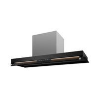 Coifa de Embutir no Móvel Debacco Montreal 90cm Vidro Preto — coifa de embutir em vidro preto slim com iluminação LED, painel touch e acabamento moderno