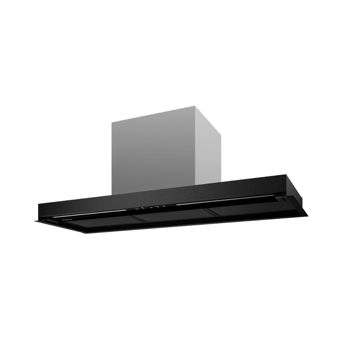 Coifa de Embutir no Móvel Debacco Montreal 90cm Vidro Preto - coifa de embutir em vidro preto slim, painel touch e duto superior visível