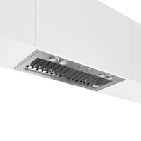 Coifa Elica de Embutir no Móvel Scanno 122cm Inox embutida em inox escovado, grelhas anti-gordura, iluminação LED e botões frontais