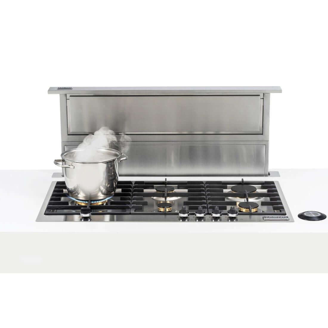 Coifa de Bancada Tecno Rise Inox 91cm marca Tecno, coifa de bancada em inox escovado retrátil sobre cooktop, design slim