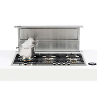 Coifa de Bancada Tecno Rise Inox 91cm marca Tecno, coifa de bancada em inox escovado retrátil sobre cooktop, design slim