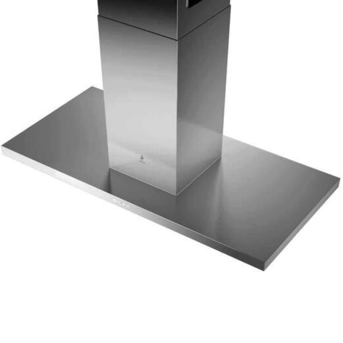Coifa Bertazzoni Thin Ilha Inox 120cm: coifa de ilha inox 120cm slim com acabamento escovado, painel touch e duto retangular visível