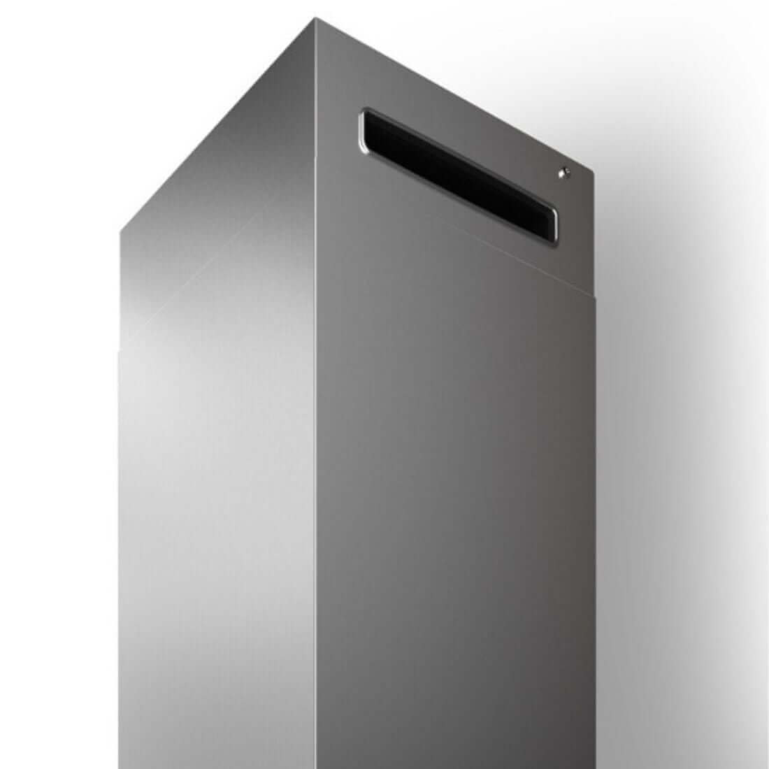 Coifa Bertazzoni Thin Ilha Inox 120cm coifa de ilha em inox escovado, formato retangular slim com duto visível e painel touch discreto