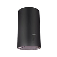Coifa ilha CrissAir Isola Cilindro Black 40cm, coifa de ilha cilindrica preta em inox com painel touch e iluminação LED
