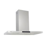 Coifa de Ilha CrissAir Slim Isola Inox 90cm em inox slim com duto retangular, painel touch e iluminação LED integrada