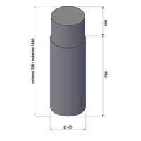 Coifa ilha CrissAir Isola Cilindro Black 40cm coifa de ilha cilíndrica preta em inox com painel de botões e duto ajustável