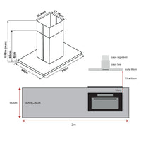 Coifa de Ilha Casual Cooking Digital 90cm 220V