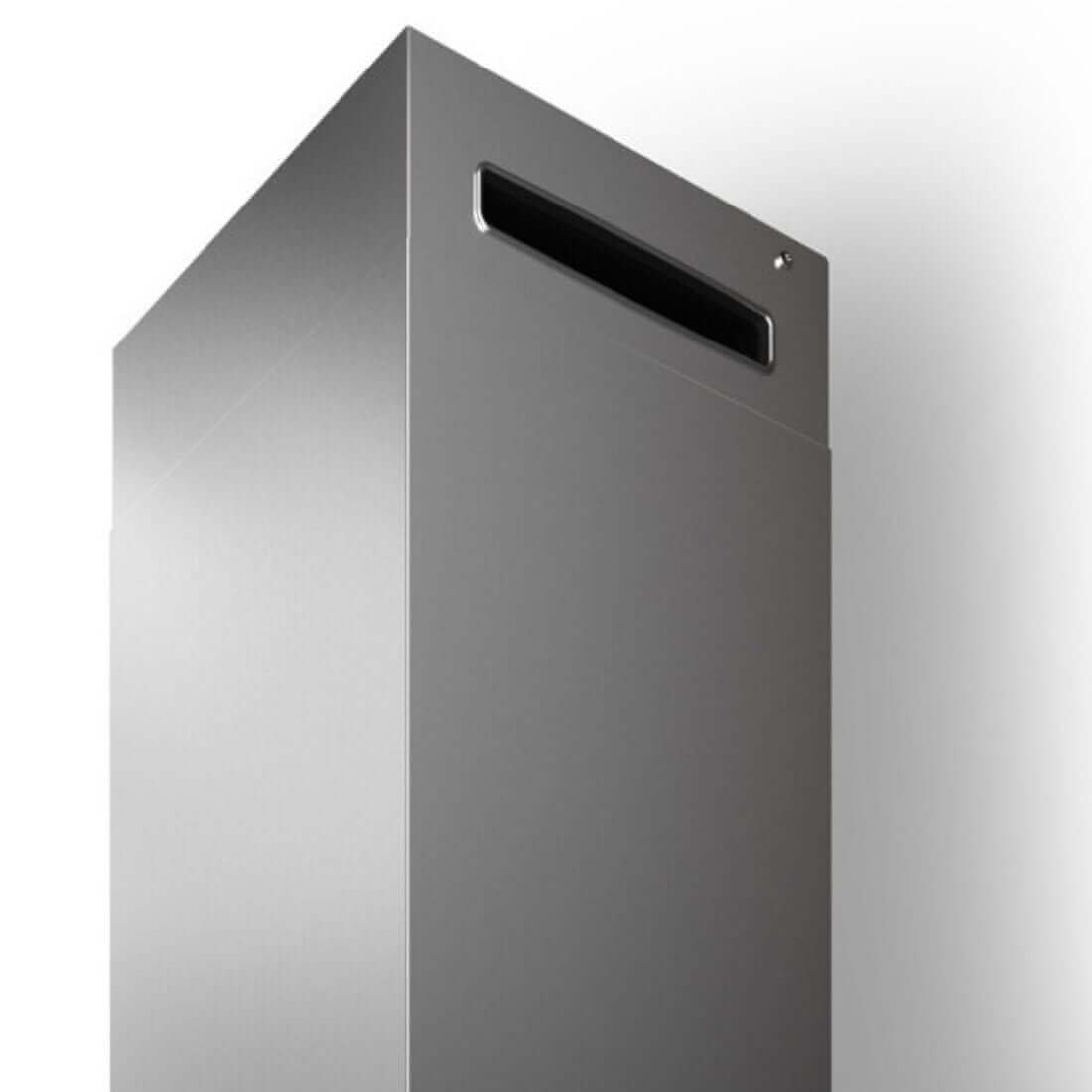 Coifa Tecno Original de Ilha Inox 120cm coifa de ilha em inox escovado, formato retangular slim com duto aparente e design linear