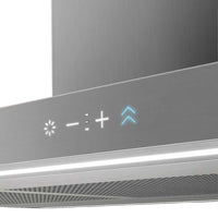 Coifa Tecno Original de Ilha Inox 120cm — painel touch em inox escovado com iluminação LED e duto para instalação de ilha