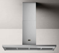 Coifa Tecno Vintage de Ilha Inox 120cm Tecno, coifa de ilha em inox escovado, formato retangular slim com iluminação e painel touch