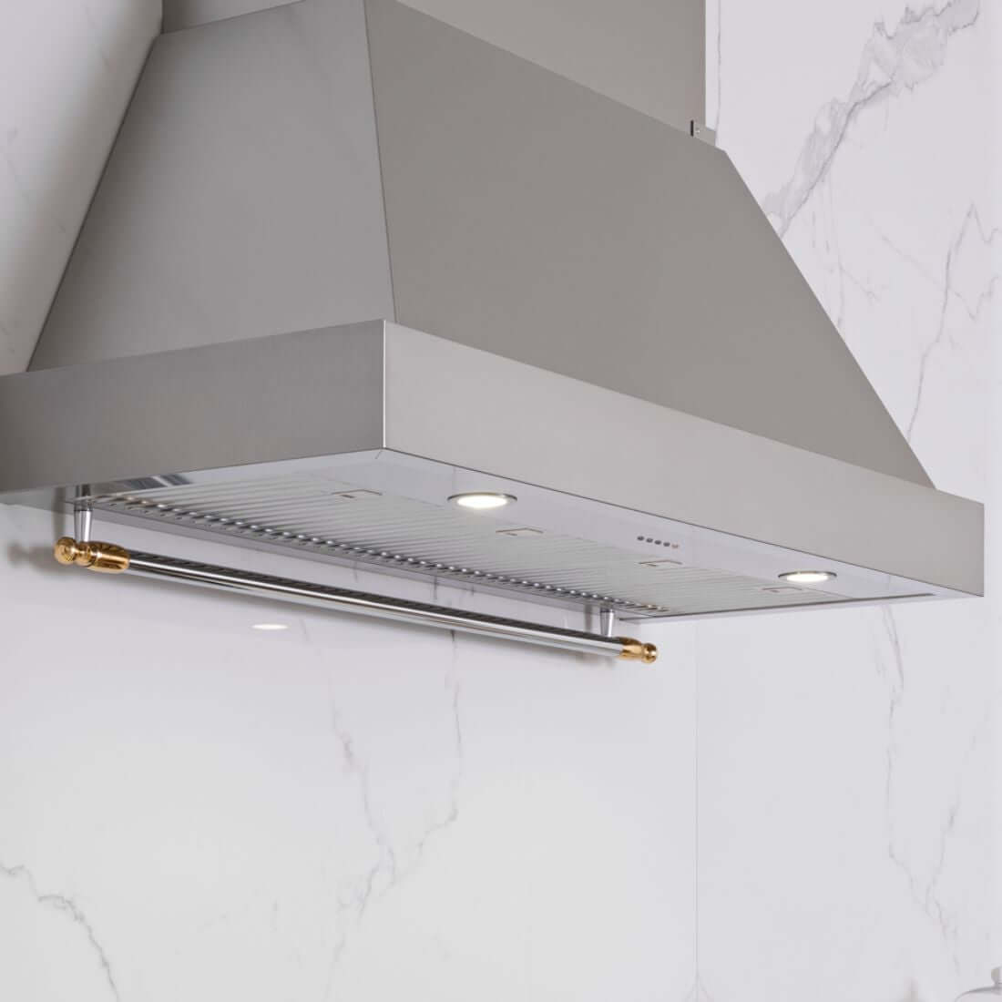 Coifa Bertazzoni Heritage de Parede Inox 91cm - coifa de parede em inox piramidal com iluminação LED, painel touch e duto aparente