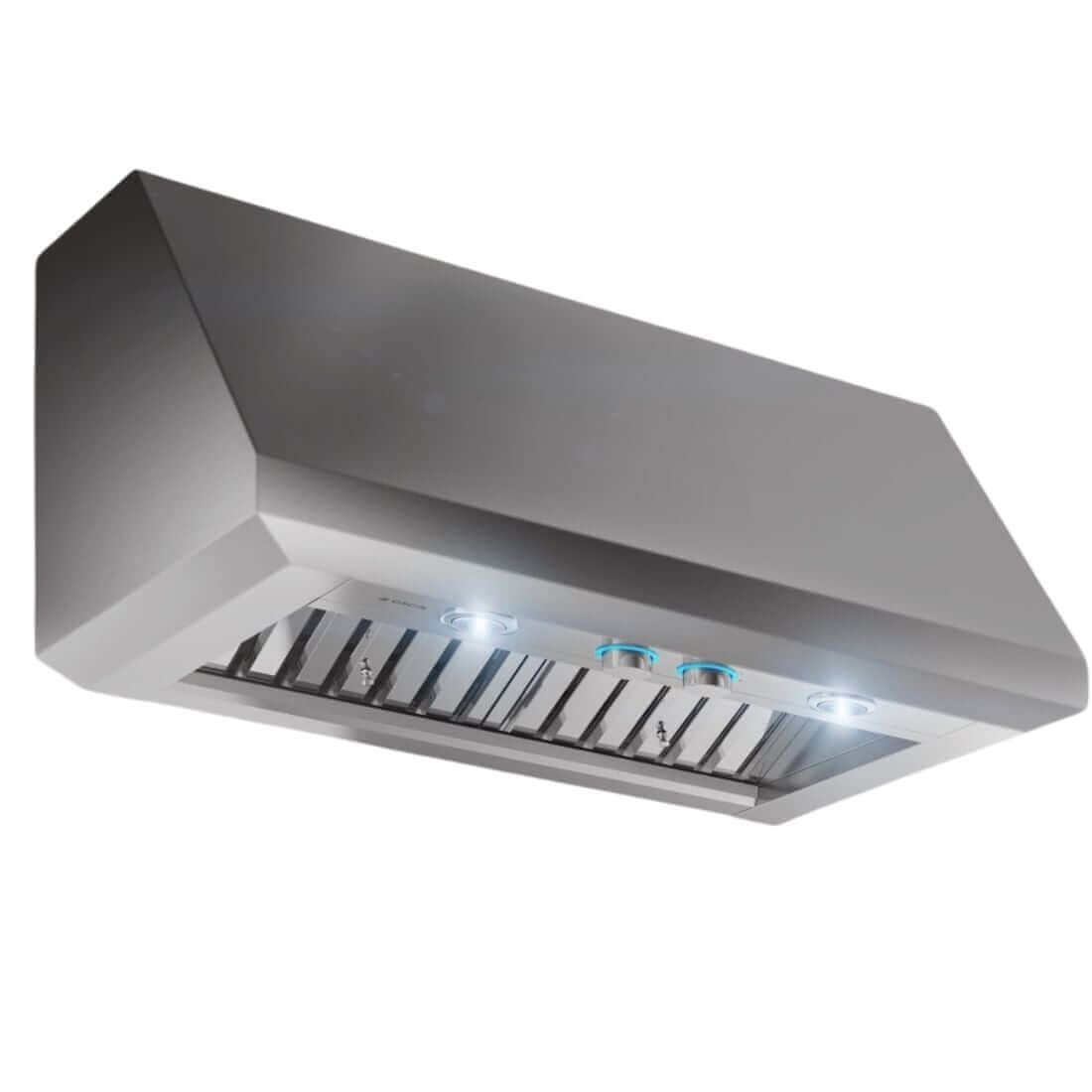 Coifa Bertazzoni Calabria de Parede Inox 91cm coifa de parede em inox escovado piramidal com LEDs, dois motores e painel com botões