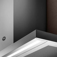 Coifa Bertazzoni Thin de Parede Inox 90cm: coifa de parede em inox escovado slim com painel touch, iluminação LED e duto aparente