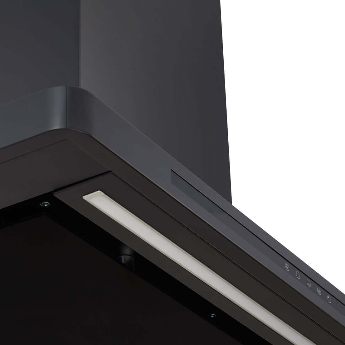 Coifa CrissAir Drito de Parede Black Matte 90cm — coifa de parede Black Matte com acabamento preto, iluminação LED e painel touch visível