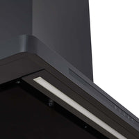 Coifa CrissAir Drito de Parede Black Matte 90cm — coifa de parede Black Matte com acabamento preto, iluminação LED e painel touch visível